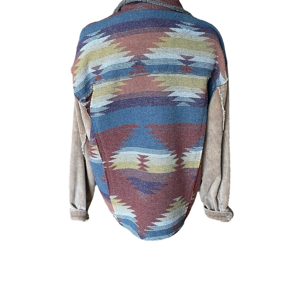 Pol Jacket Shacket Southwestern Pattern Corduroy … - image 4